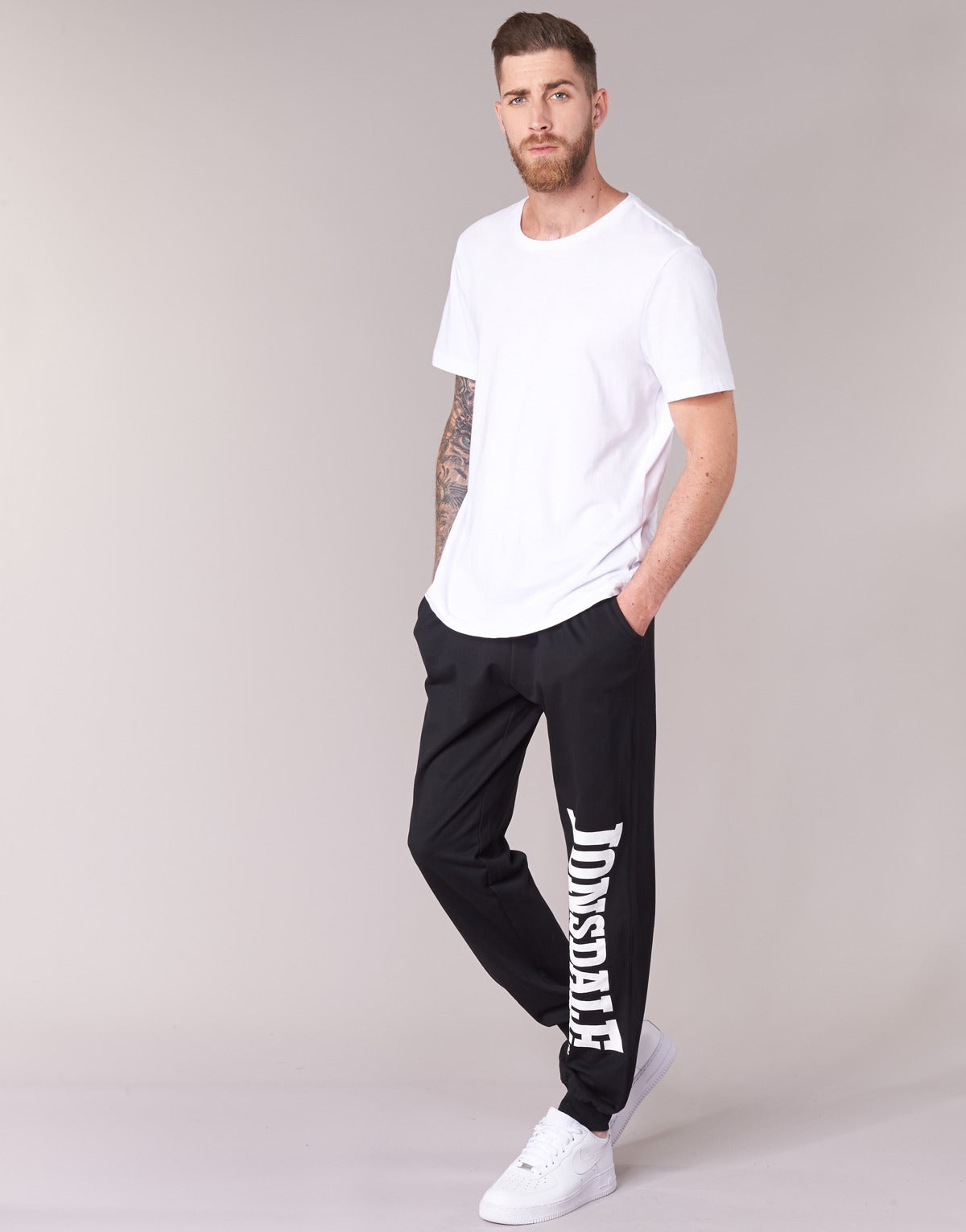 Pantaloni Sportivi Uomo Lonsdale LARGE LOGO Nero