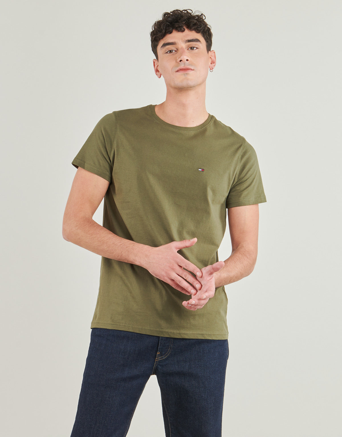 T-shirt Uomo Tommy Jeans  TJM XSLIM JERSEY TEE EXT  Kaki