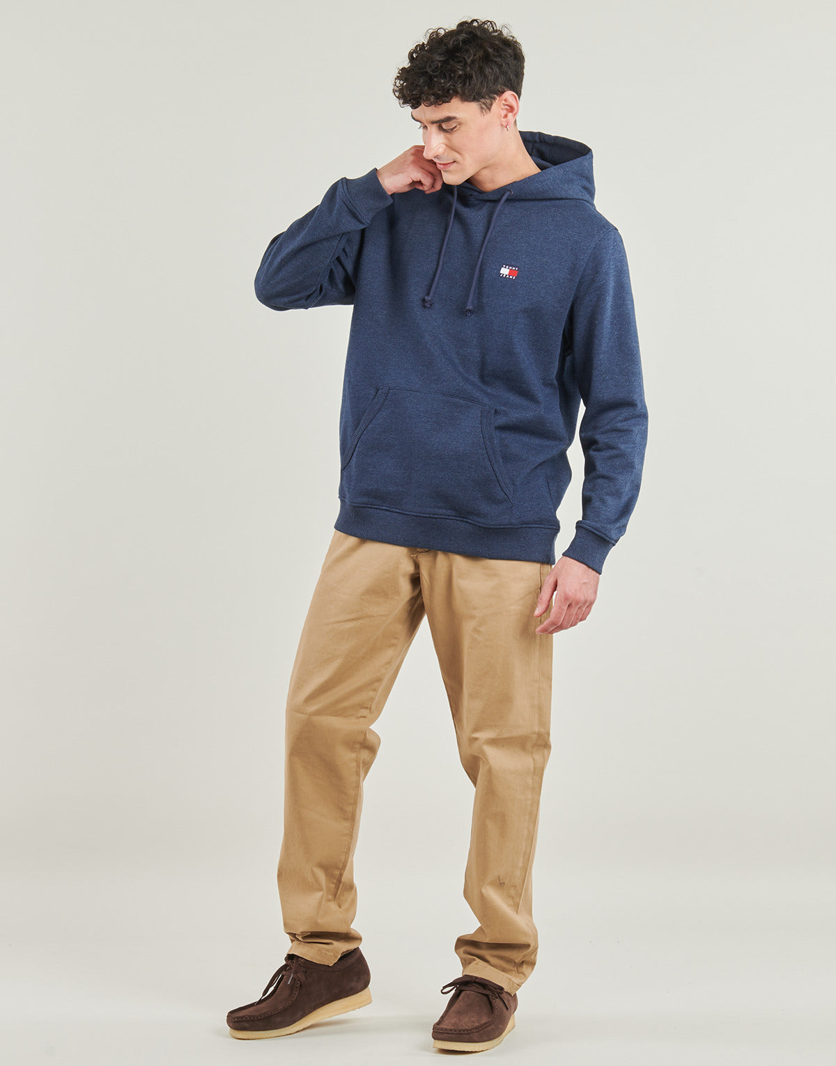 Felpa Uomo Tommy Jeans  TJM REG BADGE HOODIE EXT  Blu