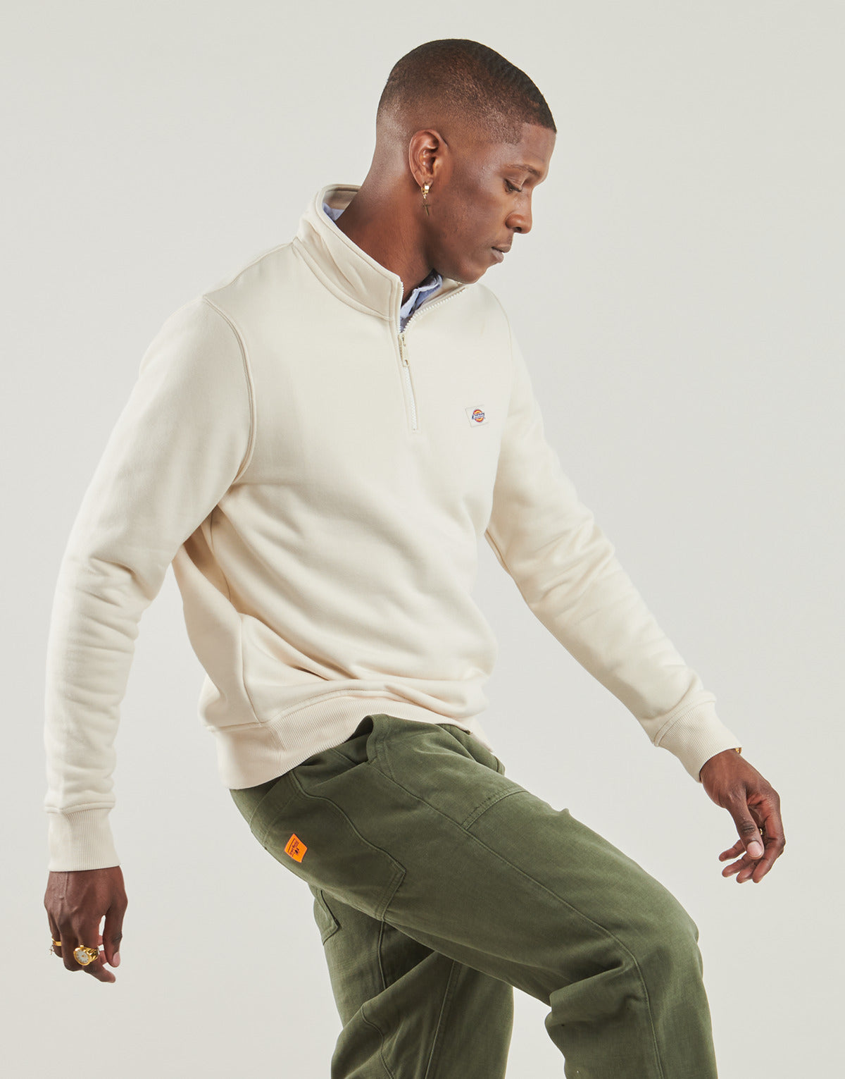 Felpa Uomo Dickies  OAKPORT QUARTER ZIP  Bianco