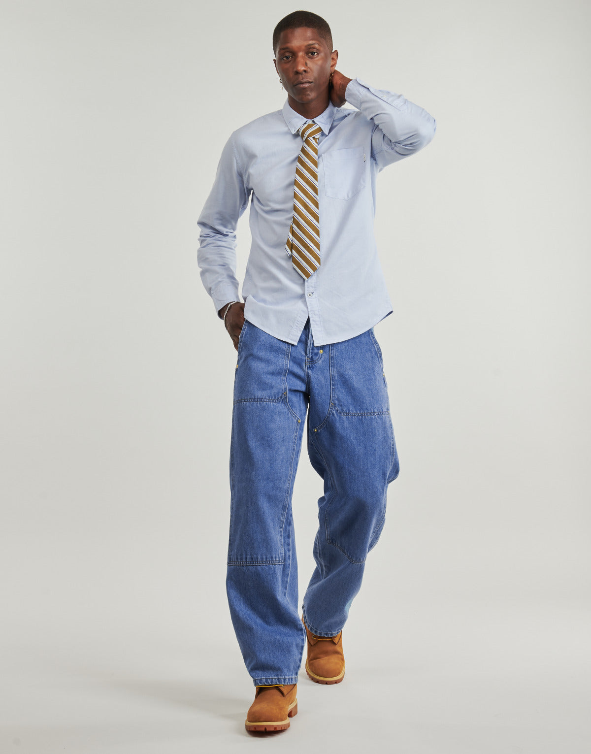 Jeans Uomo Dickies  SELVEDGE DOUBLE KNEE DENIM ARCHIVE WASH  Blu