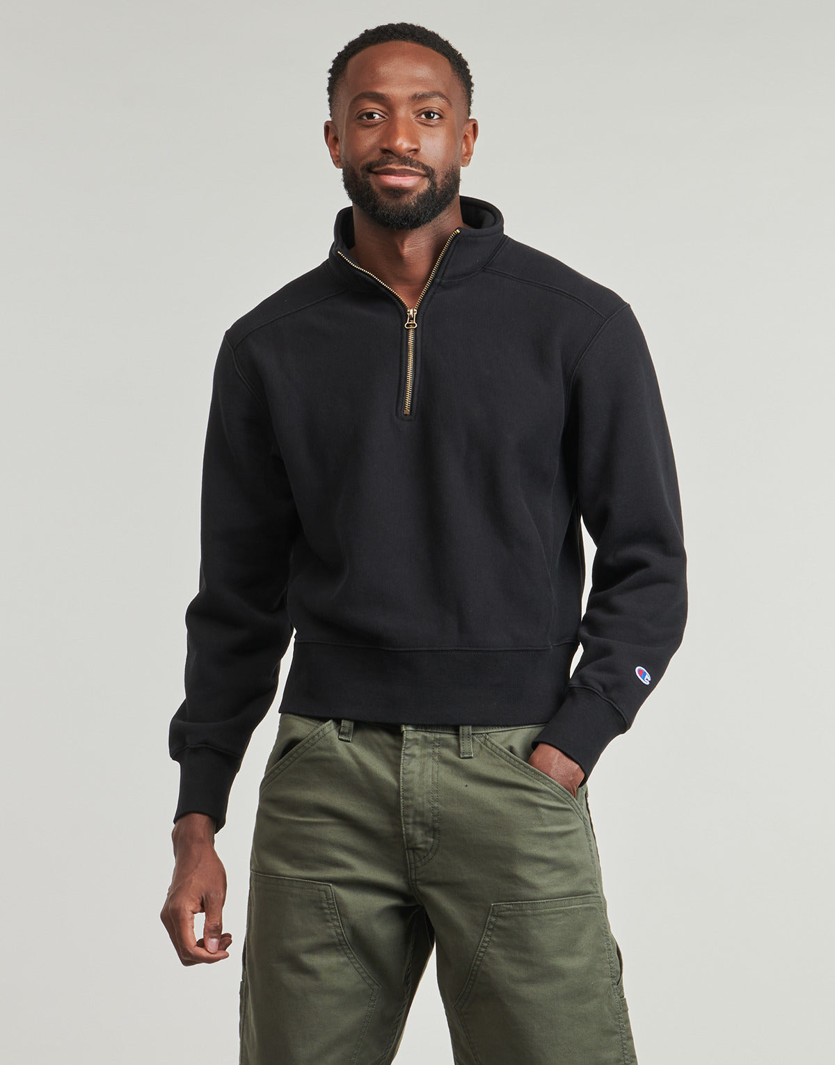 Felpa Uomo Champion  HALF ZIP SWEATSHIRT  Nero