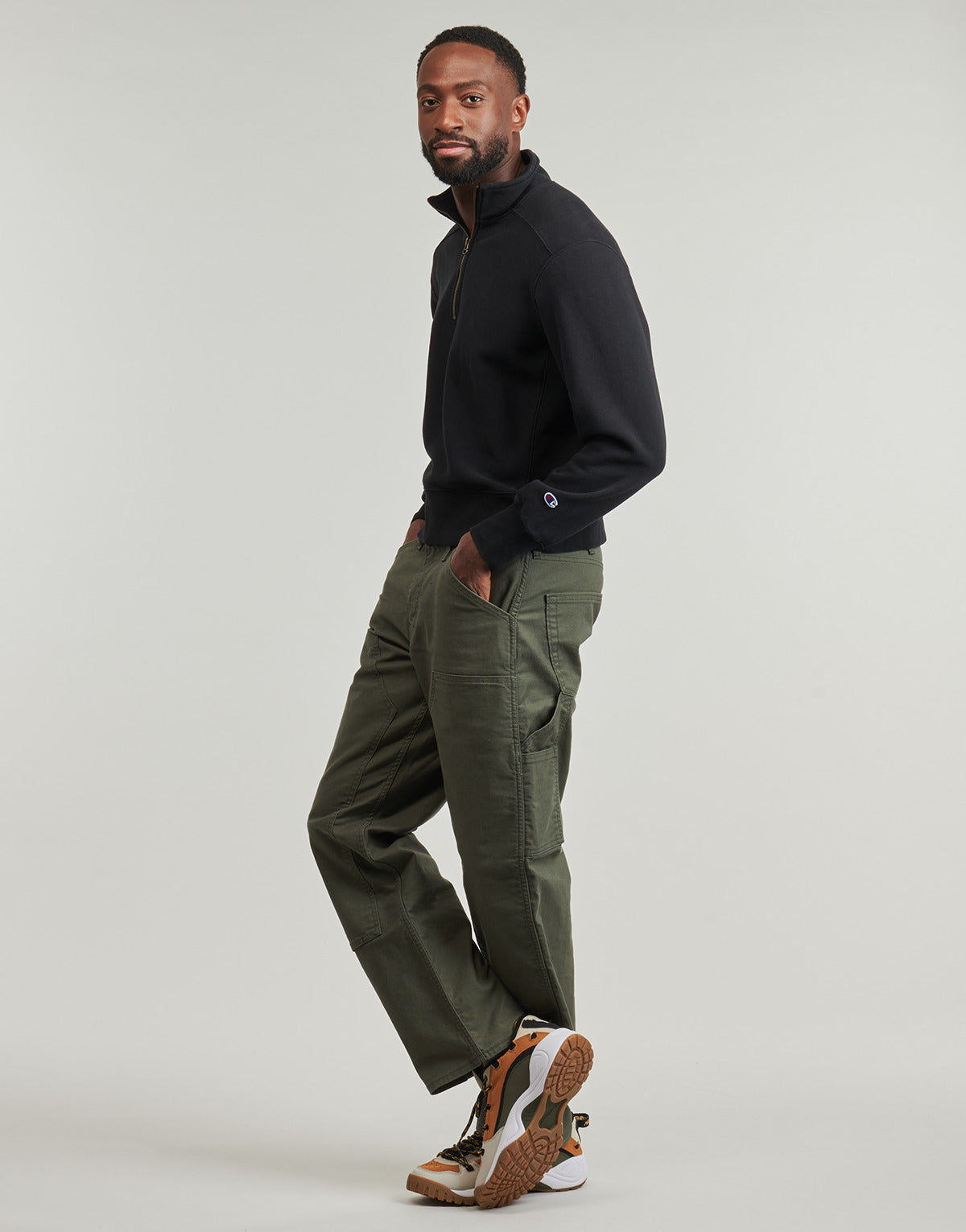 Felpa Uomo Champion  HALF ZIP SWEATSHIRT  Nero