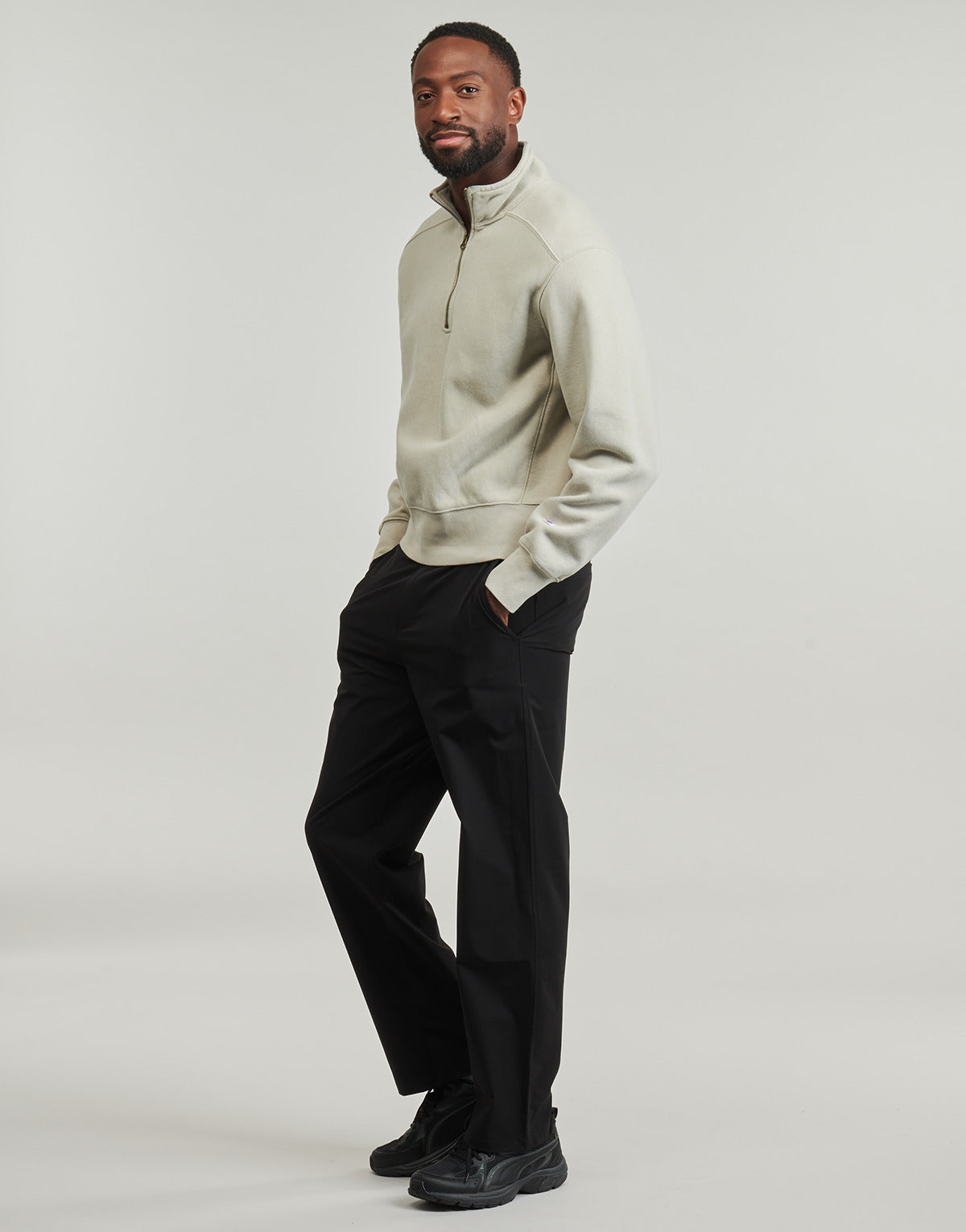 Felpa Uomo Champion  HALF ZIP SWEATSHIRT  Beige