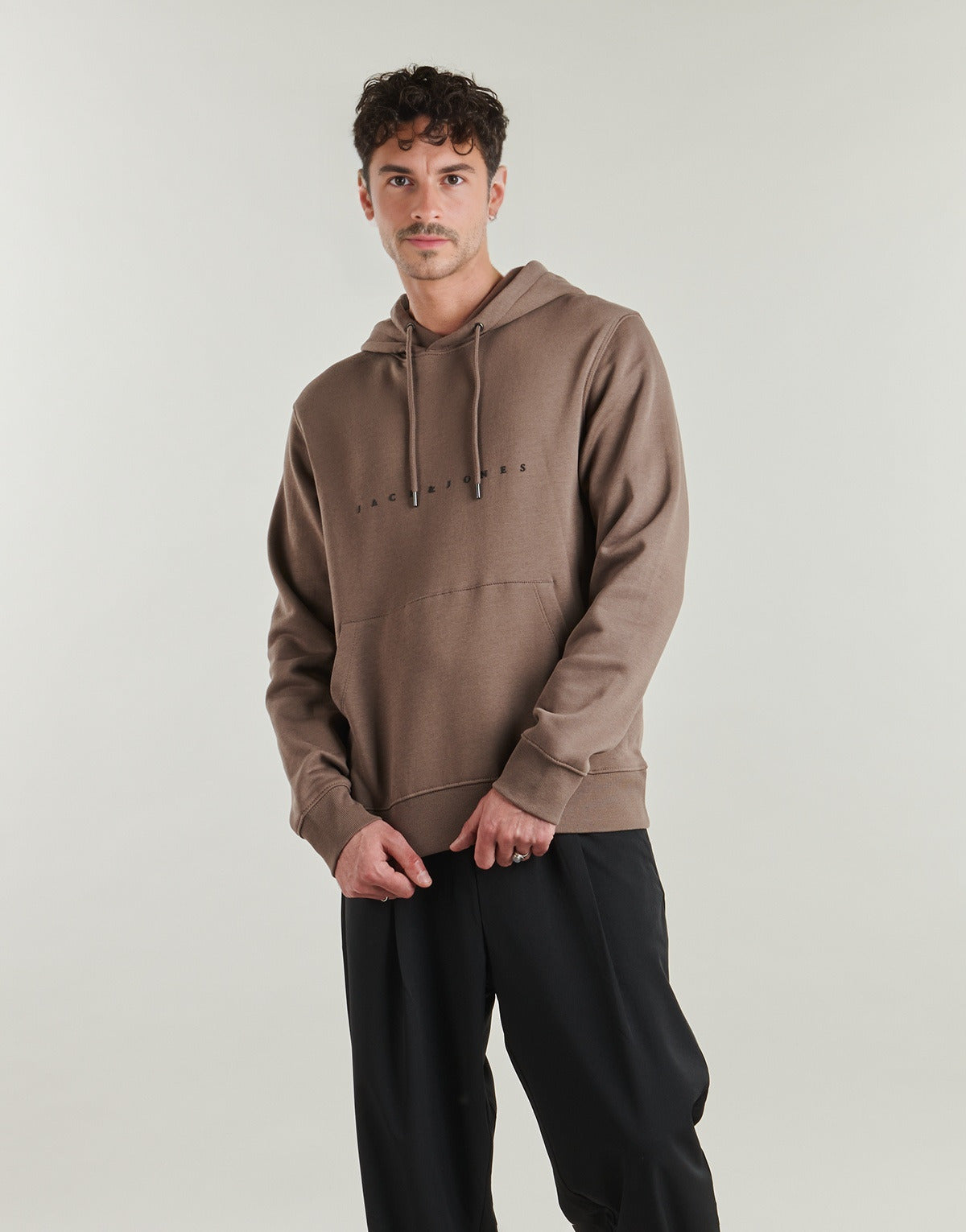 Felpa Uomo Jack & Jones  JJESTAR JJ SWEAT HOOD  Beige