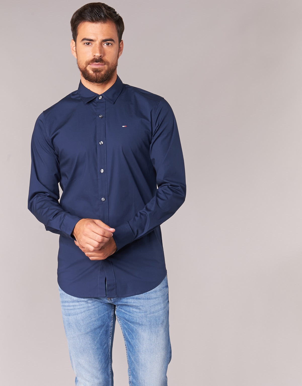 Camicia a maniche lunghe Uomo Tommy Jeans TJM ORIGINAL STRETCH SHIRT Marine