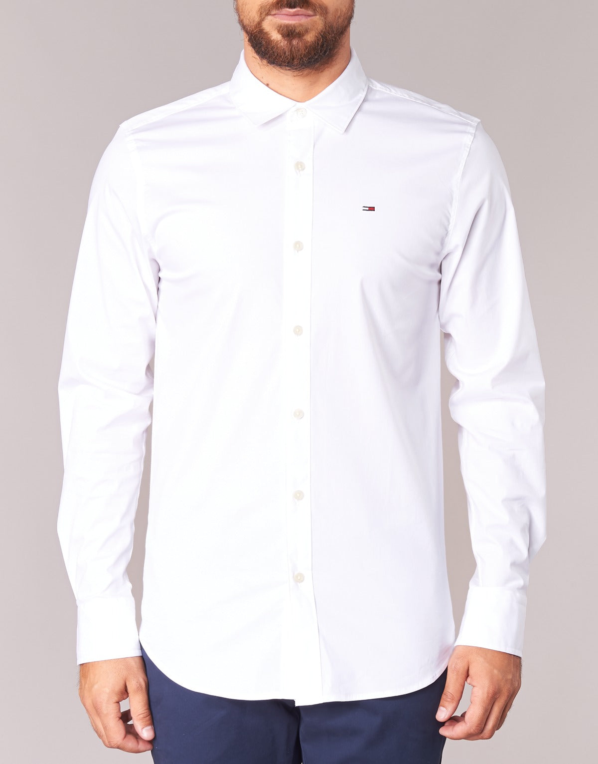 Camicia a maniche lunghe Uomo Tommy Jeans TJM ORIGINAL STRETCH SHIRT Bianco