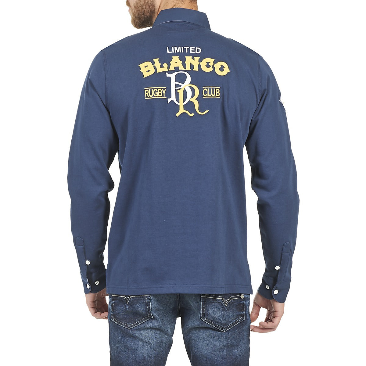 Polo maniche lunghe Uomo Serge Blanco ECUSSON COQ Blu