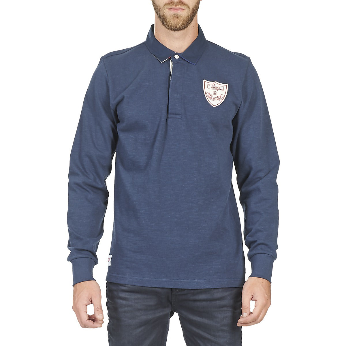 Polo maniche lunghe Uomo Serge Blanco CRUNCH Blu