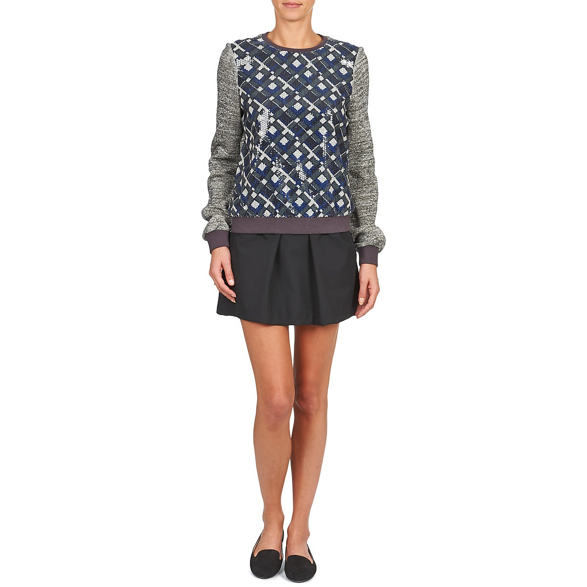 Felpa Donna Manoush MOSAIQUE Grigio