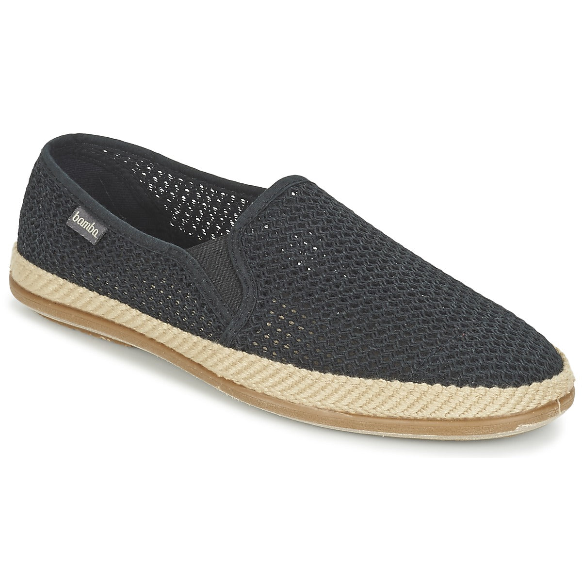 Scarpe Espadrillas Uomo Bamba By Victoria COPETE ELASTICO REJILLA TRENZA Nero