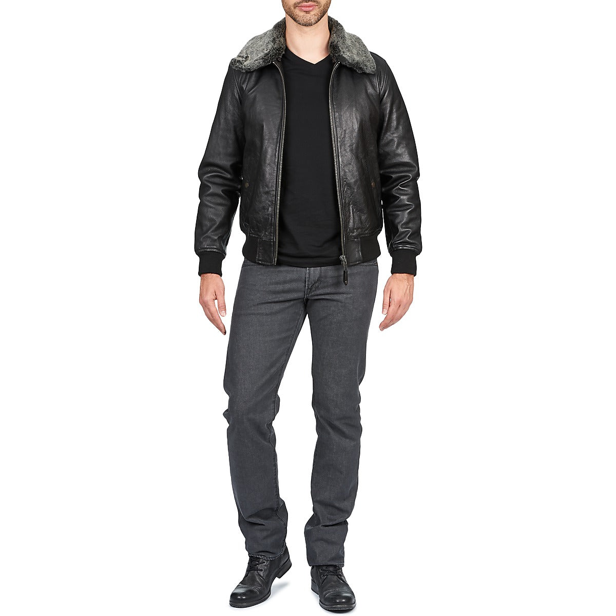 Giacca in pelle Uomo Schott FELIATO Nero