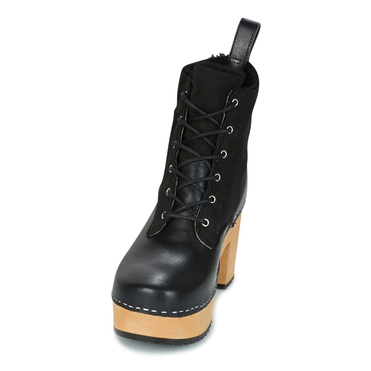 Stivaletti Donna Swedish hasbeens HIPPIE LACE UP Nero