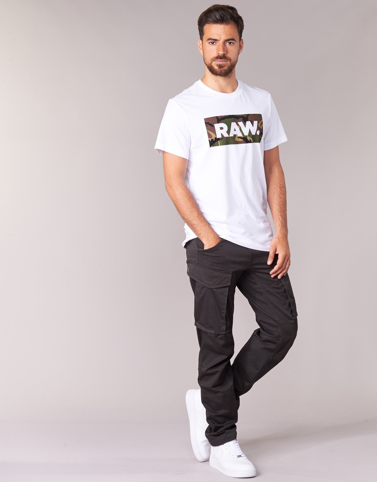 Pantalone Cargo Uomo G-Star Raw ROVIC ZIP 3D TAPERED Grigio