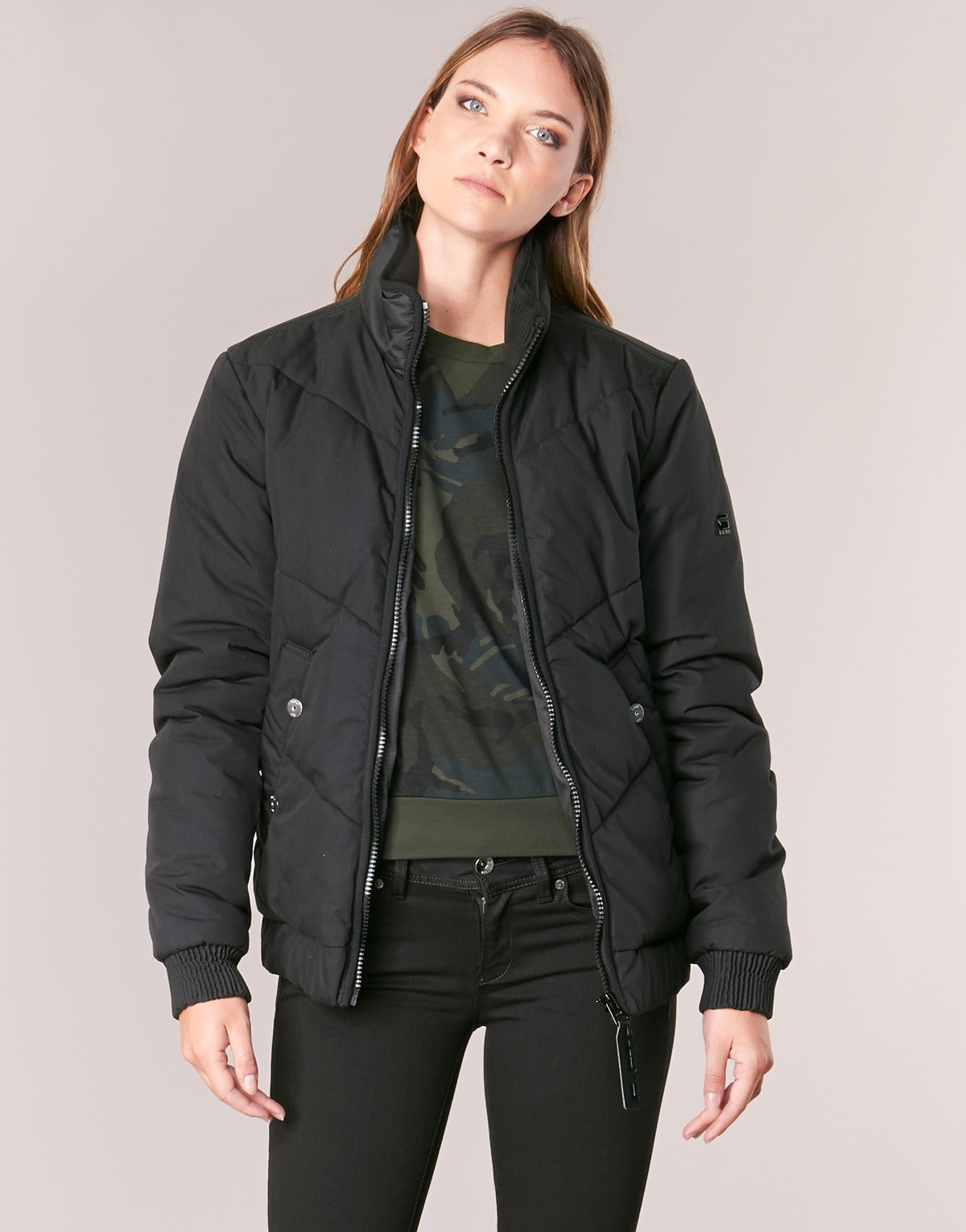 Giubbotto Donna G-Star Raw STRETT CHEVRON JKT Nero