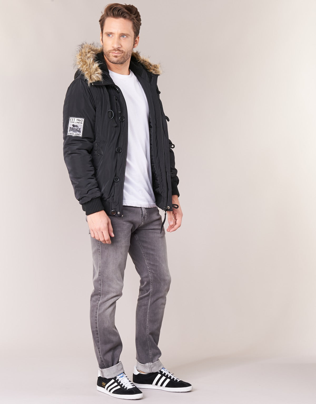 Piumino Uomo Lonsdale JARRETH Nero