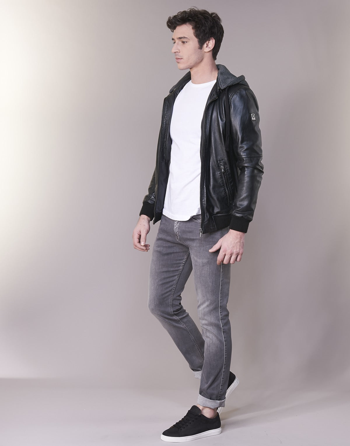 Giacca in pelle Uomo Oakwood JIMMY Nero