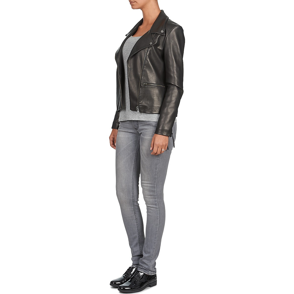 Giacca in pelle Donna American Retro LEON JCKT Nero