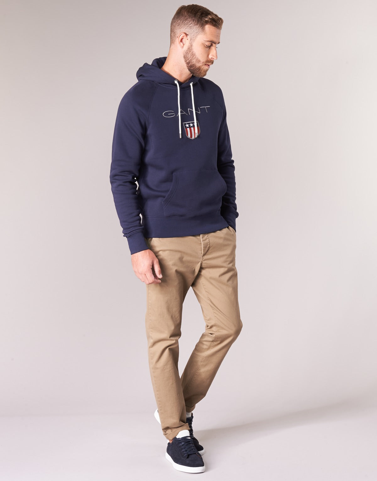 Felpa Uomo Gant GANT SHIELD SWEAT HOODIE Blu