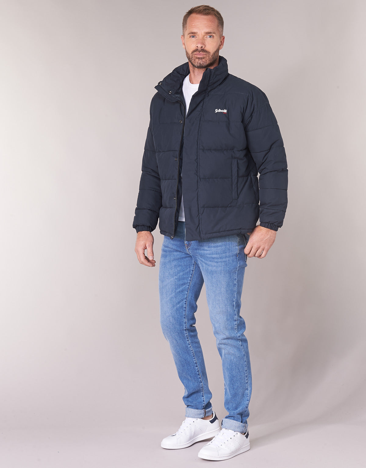 Piumino Uomo Schott NEBRASKA Blu