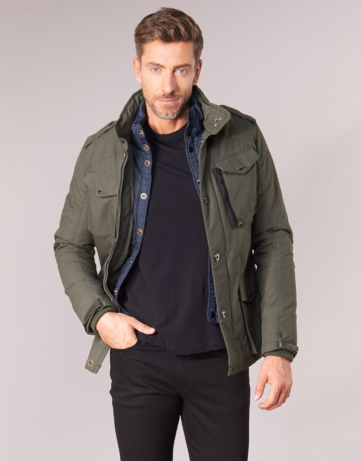 Parka Uomo Schott FIELD Kaki