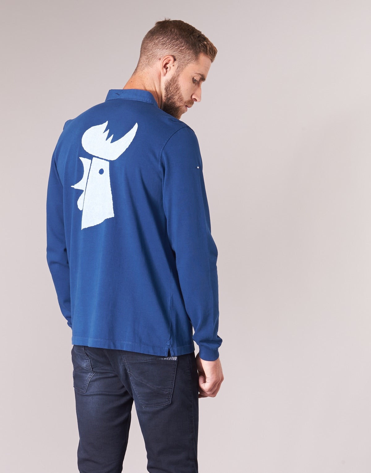 Polo maniche lunghe Uomo Serge Blanco POLO France Blu