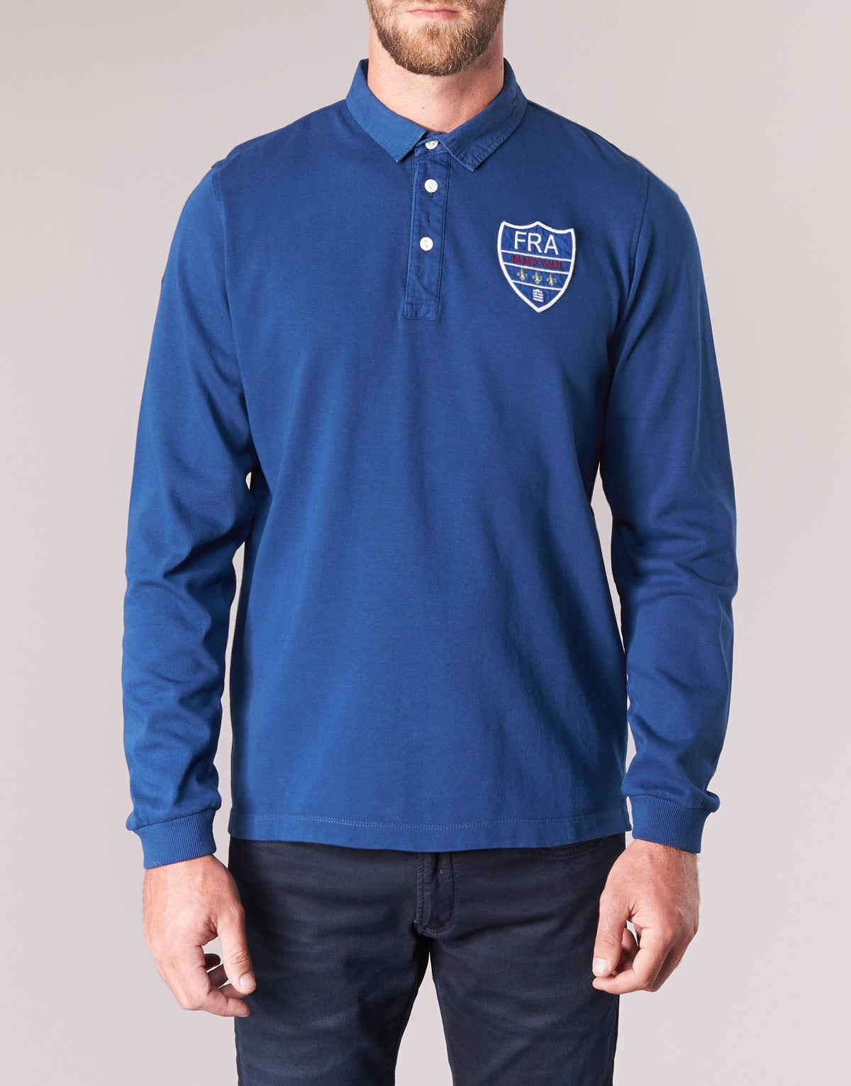 Polo maniche lunghe Uomo Serge Blanco POLO France Blu