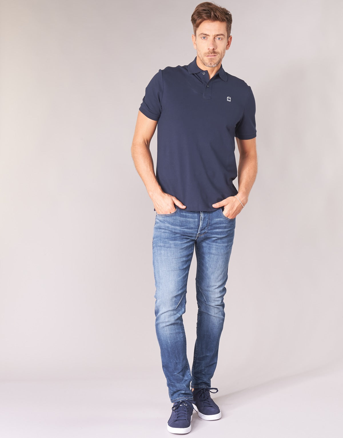 Jeans Slim Uomo G-Star Raw D-STAQ 5-PKT SLIM Blu