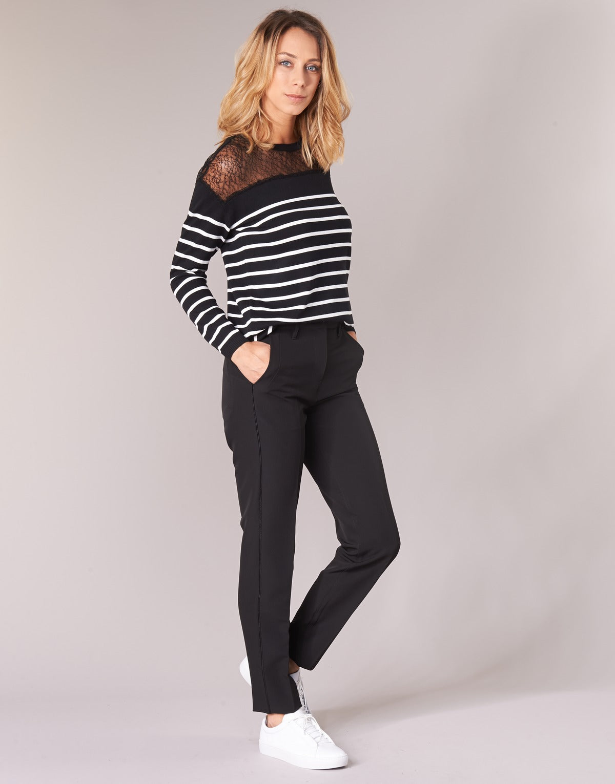 Pantalone Chino Donna G-Star Raw BRONSON HIGH SKINNY PIPING CHINO Nero