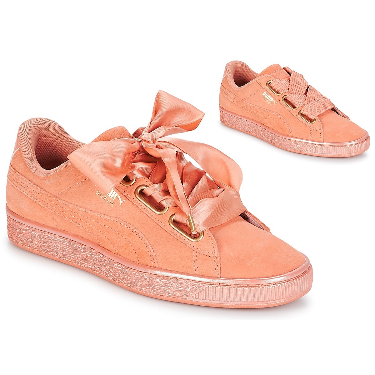 Sneakers basse Donna Puma WN SUEDE HEART SATIN.DUSTY Arancio