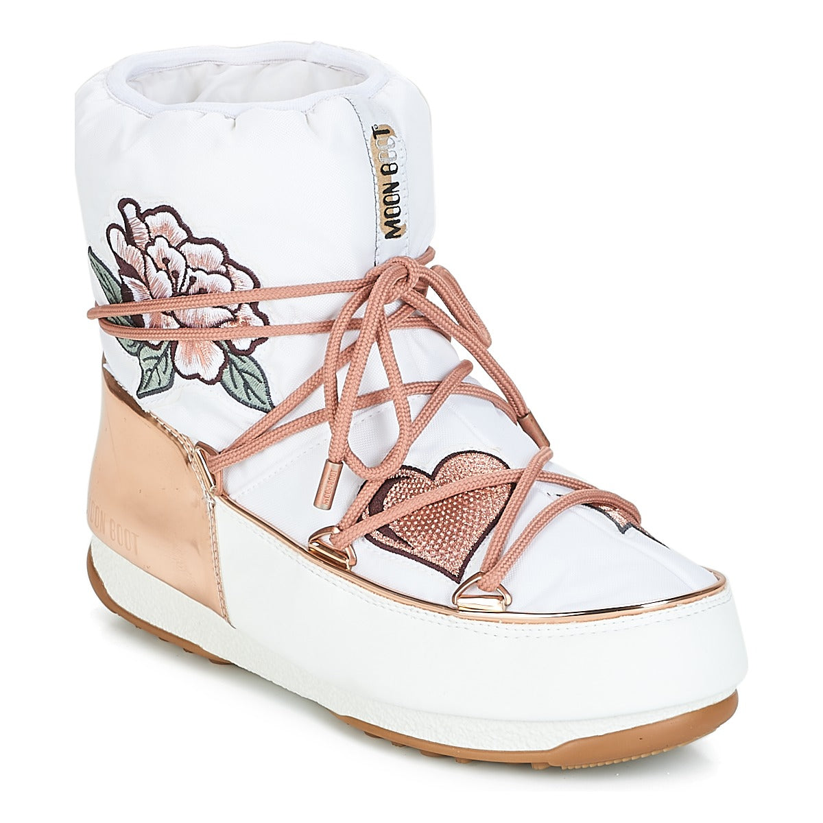 Scarpe da neve Donna Moon Boot PEACE LOVE WP Bianco