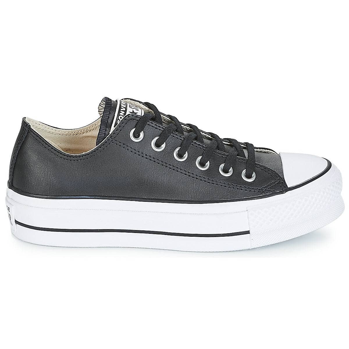 Sneakers basse Donna Converse CHUCK TAYLOR ALL STAR LIFT CLEAN OX LEATHER Nero