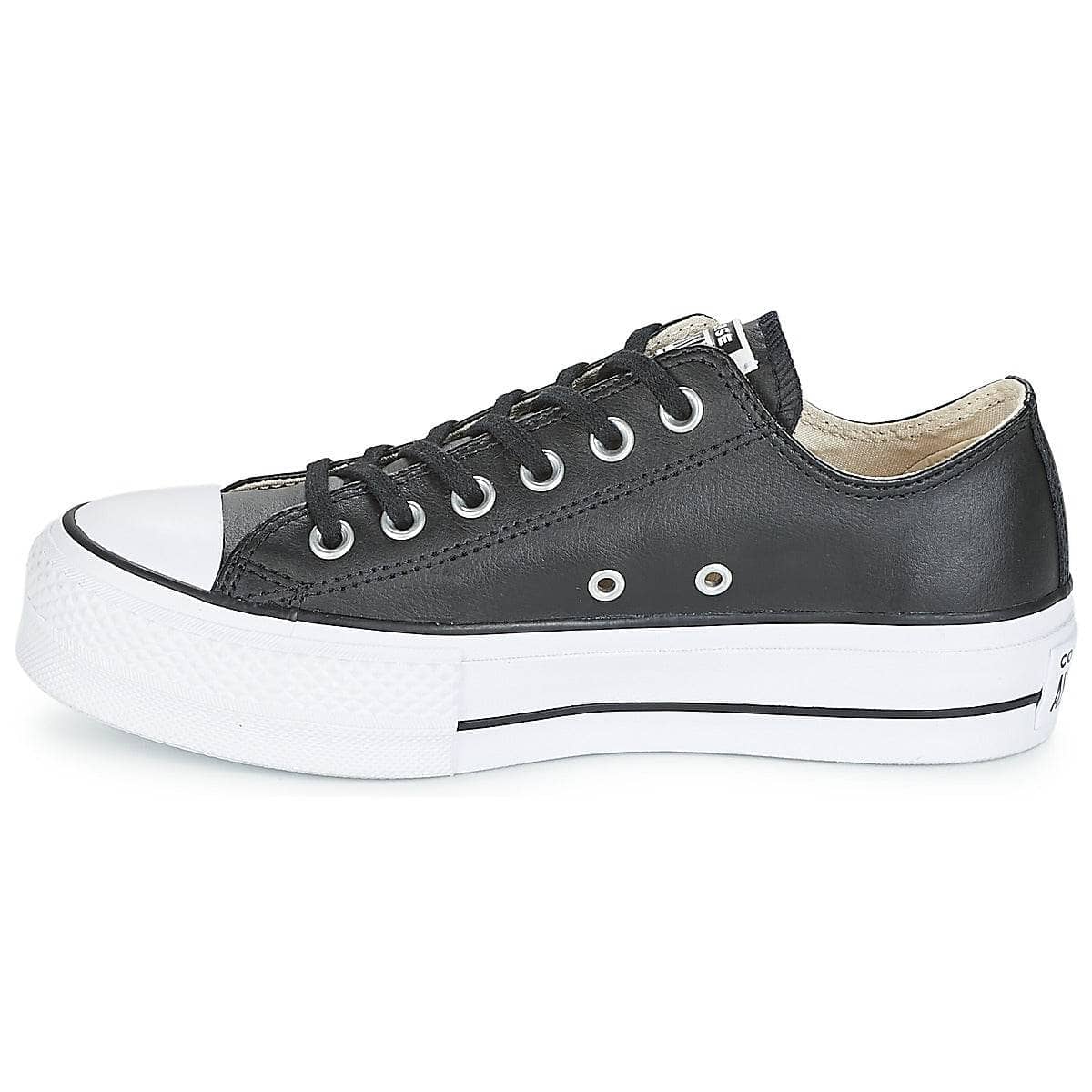Sneakers basse Donna Converse CHUCK TAYLOR ALL STAR LIFT CLEAN OX LEATHER Nero