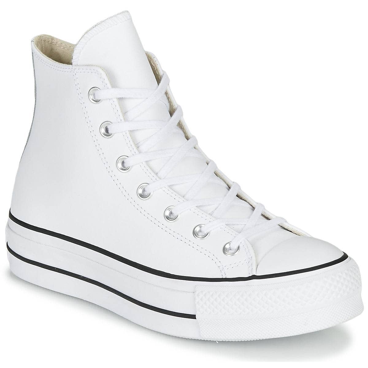 Sneakers alte Donna Converse CHUCK TAYLOR ALL STAR LIFT CLEAN LEATHER HI Bianco