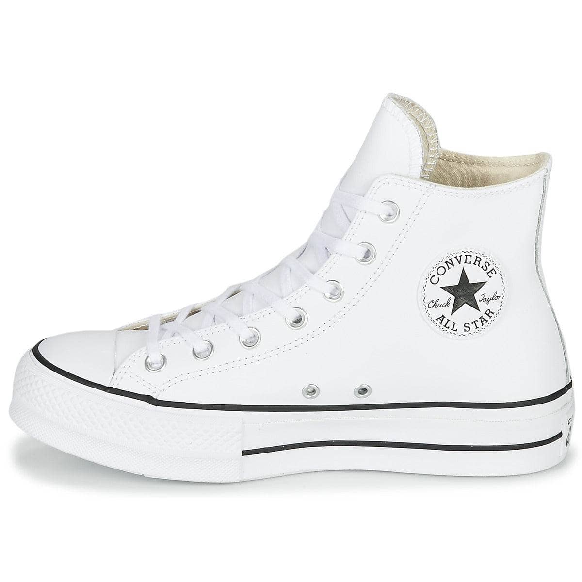 Sneakers alte Donna Converse CHUCK TAYLOR ALL STAR LIFT CLEAN LEATHER HI Bianco