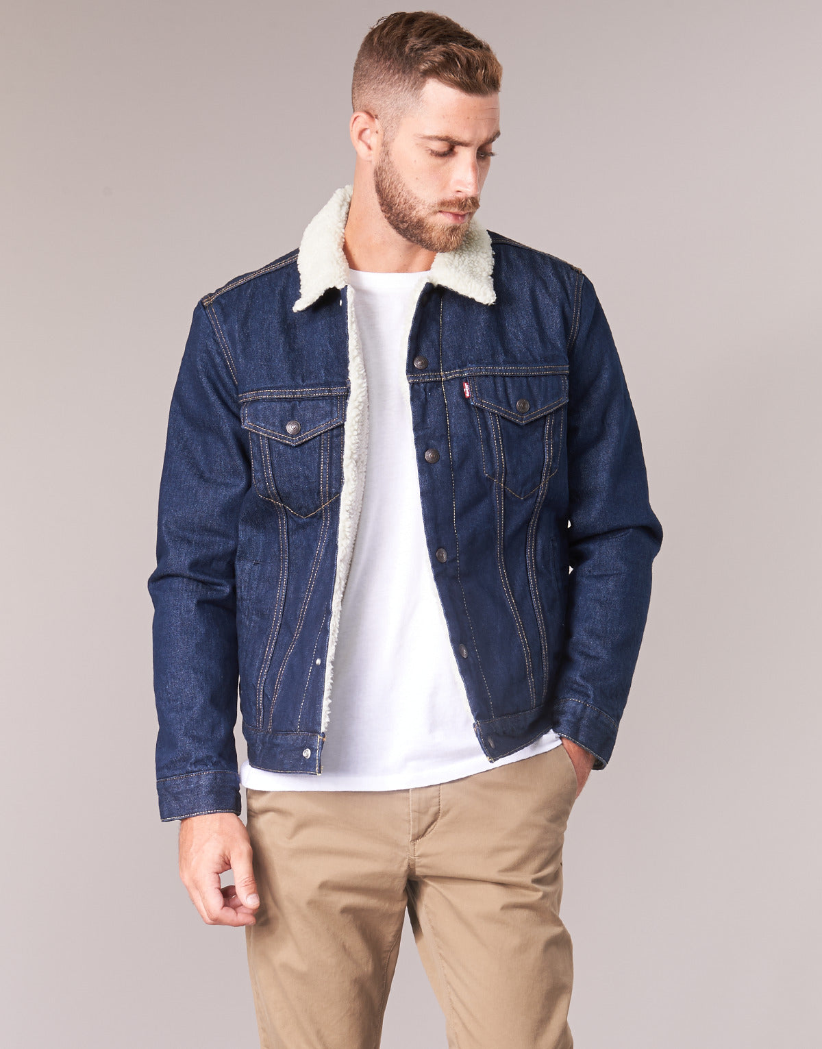 Giacca in jeans Uomo Levis TYPE 3 SHERPA TRUCKER Marine