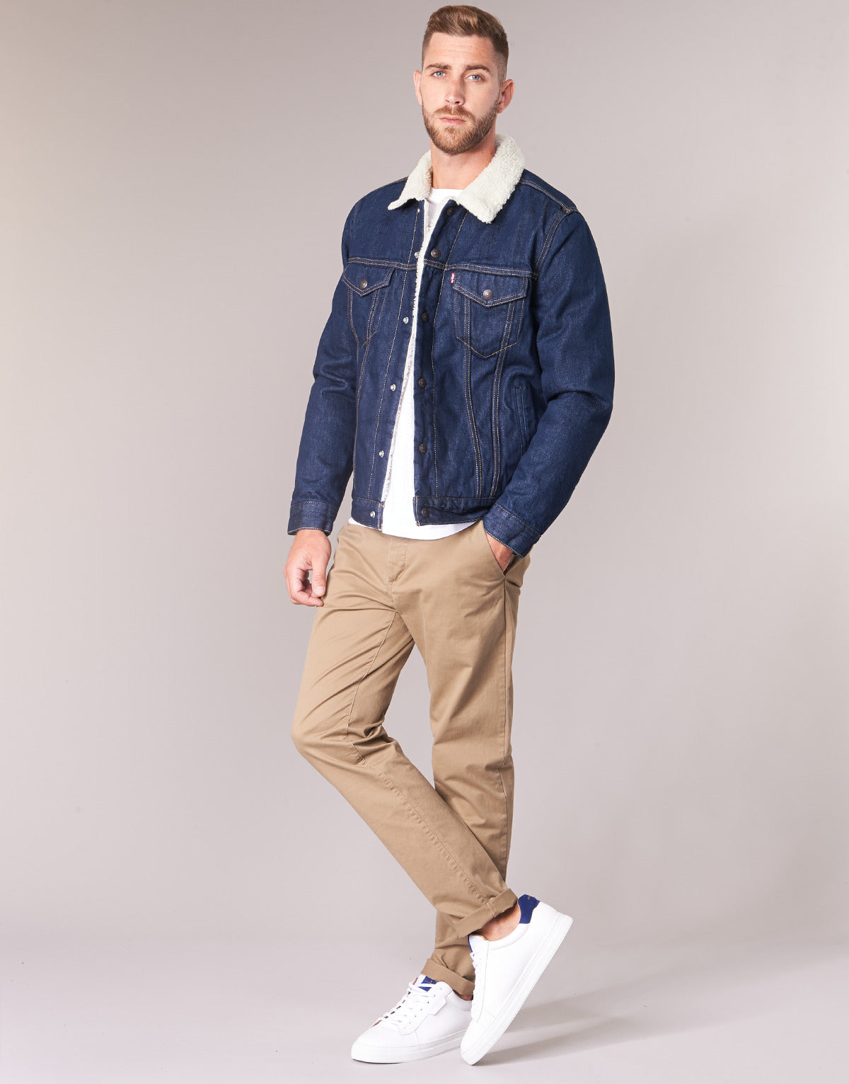 Giacca in jeans Uomo Levis TYPE 3 SHERPA TRUCKER Marine