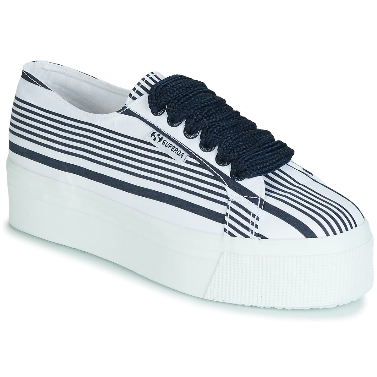 Sneakers basse Donna Superga 2790 COT MULTI STRIPE W Bianco