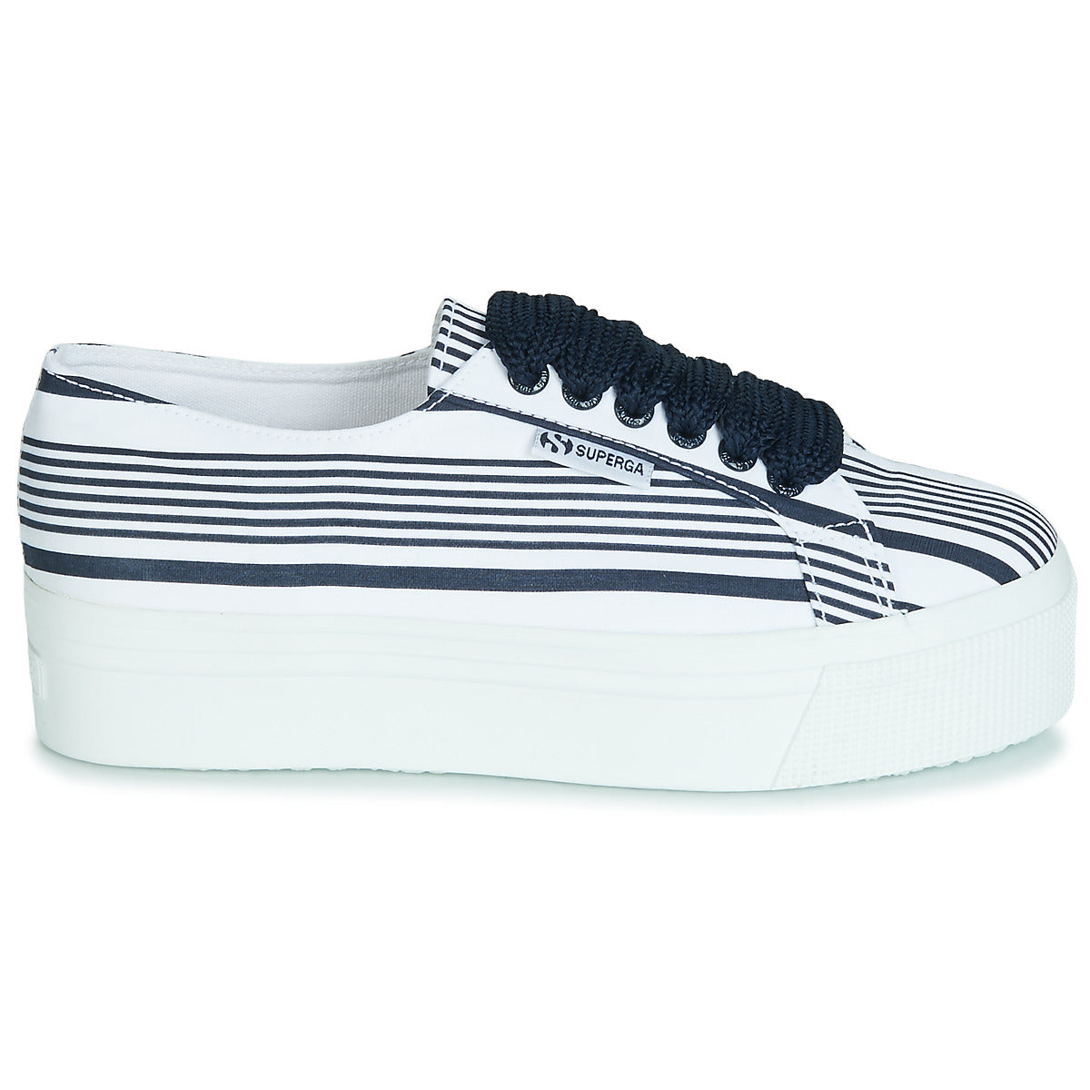 Sneakers basse Donna Superga 2790 COT MULTI STRIPE W Bianco