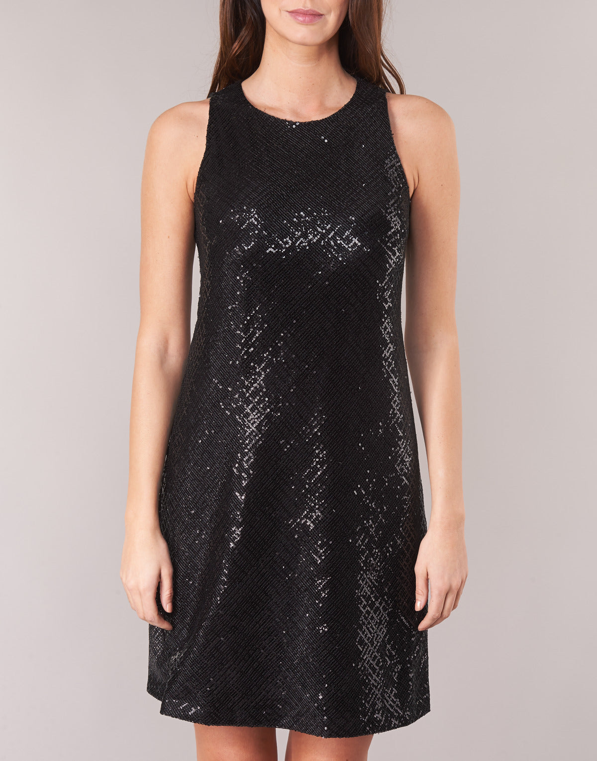 Abito corto Donna Lauren Ralph Lauren  SEQUINED SLEEVELESS DRESS  Nero