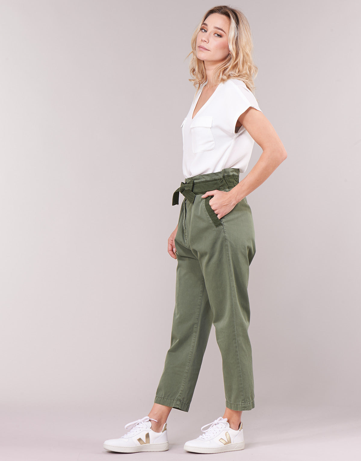 Pantalone Chino Donna G-Star Raw  BRONSON ARMY PAPERBAG  Kaki