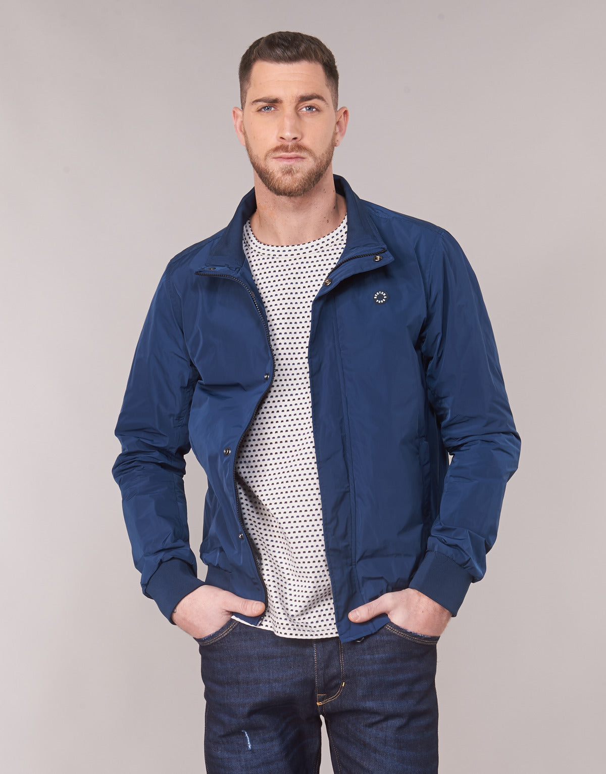 Giubbotto Uomo Scotch & Soda  AMS BLAUW SIMPLE HARRINGTON JACKET  Blu