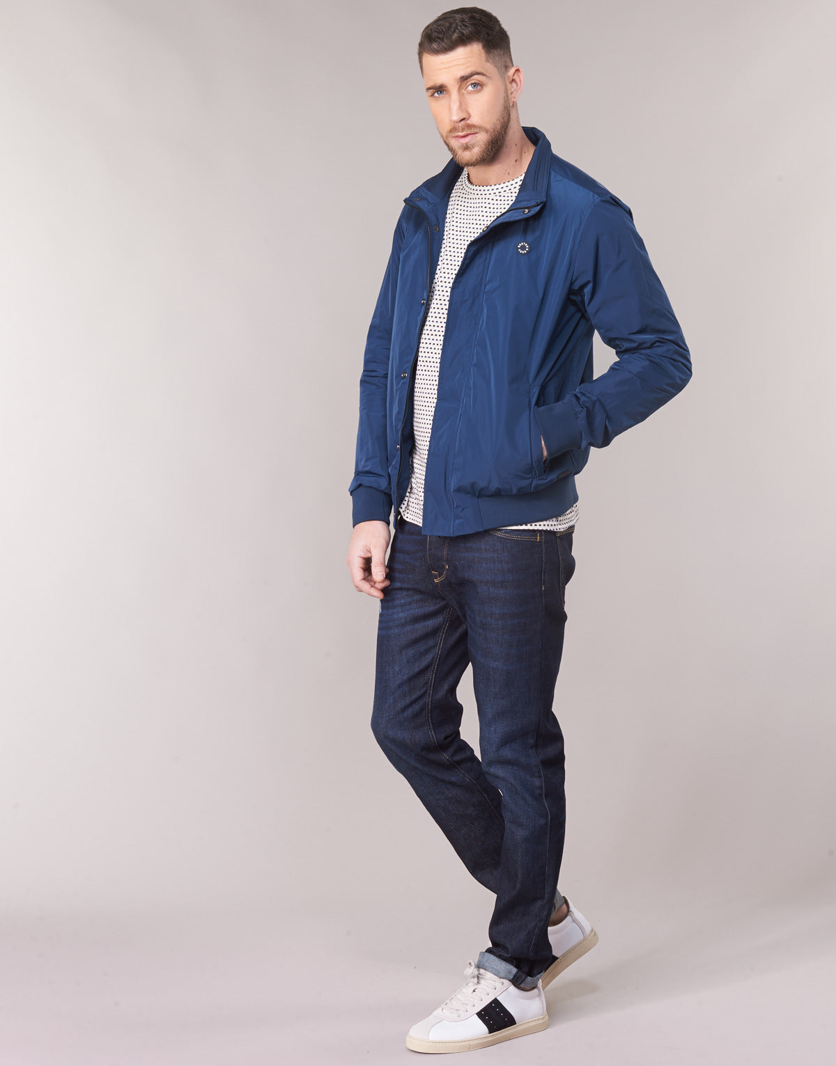 Giubbotto Uomo Scotch & Soda  AMS BLAUW SIMPLE HARRINGTON JACKET  Blu