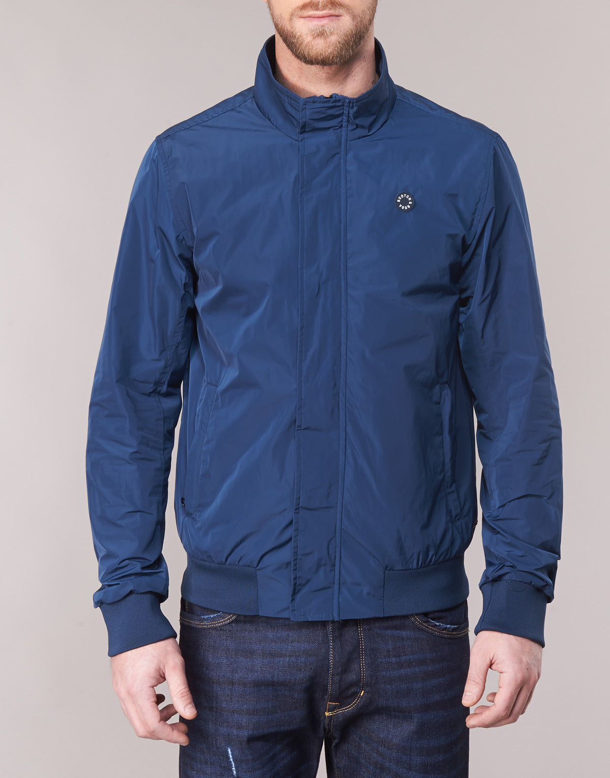 Giubbotto Uomo Scotch & Soda  AMS BLAUW SIMPLE HARRINGTON JACKET  Blu