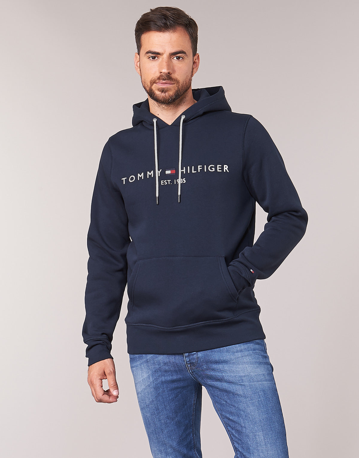 Felpa Uomo Tommy Hilfiger  TOMMY LOGO HOODY  Blu