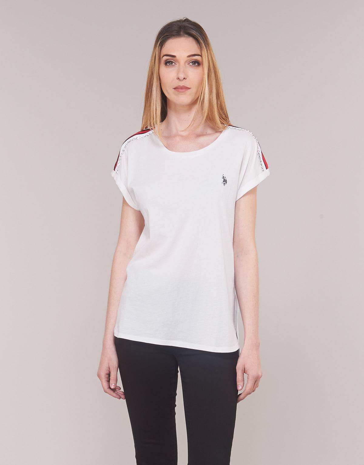 T-shirt Donna U.S Polo Assn.  JEWELL TEE SS  Bianco