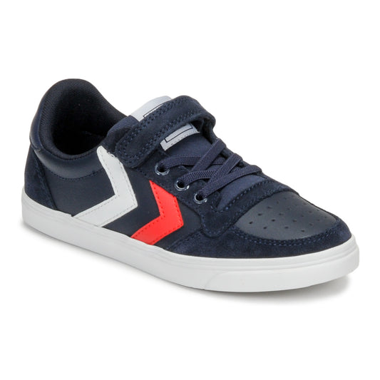 Scarpe bambini ragazzo hummel  SLIMMER STADIL LEATHER LOW JR  Blu