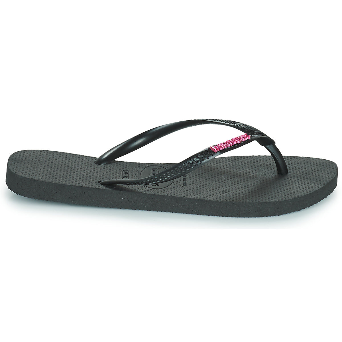 Infradito Donna Havaianas  SLIM LOGO METALLIC  Nero