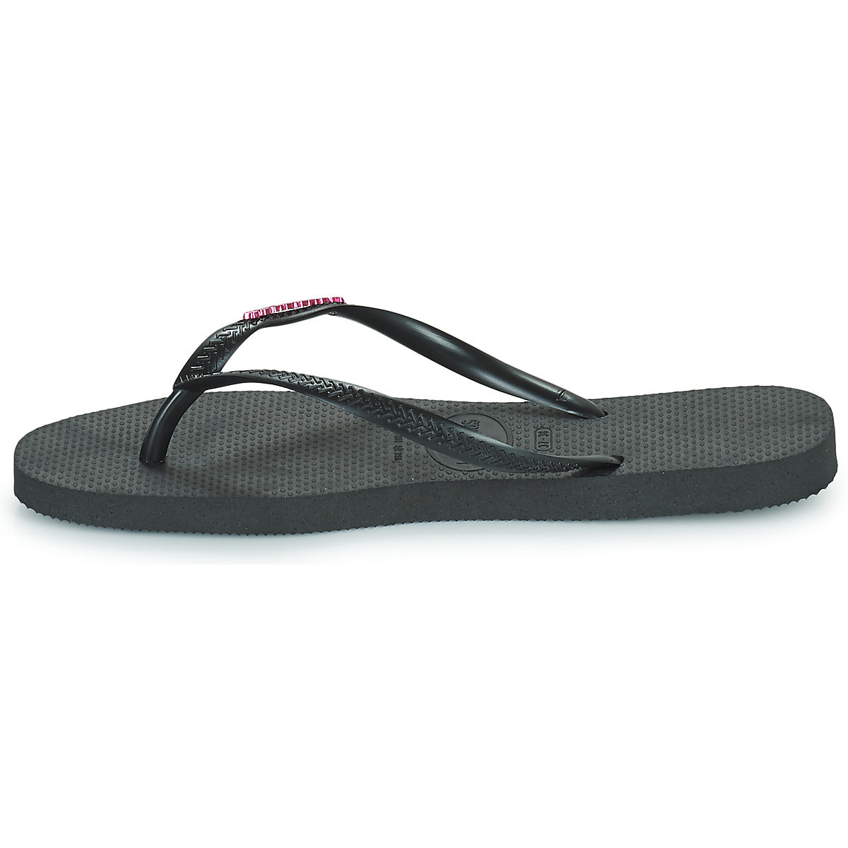 Infradito Donna Havaianas  SLIM LOGO METALLIC  Nero