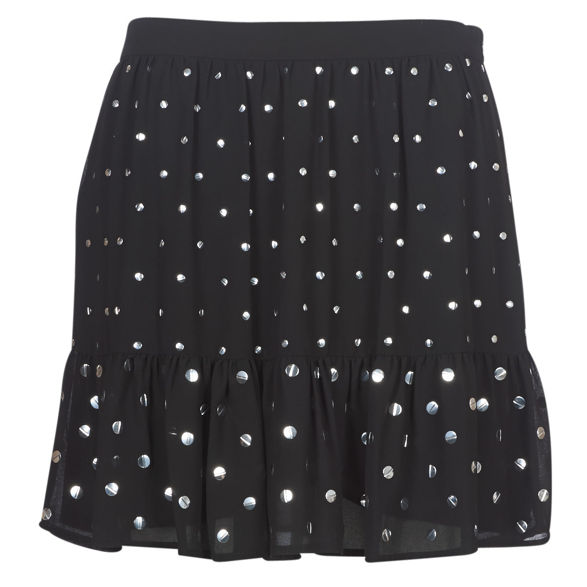 Gonna Donna MICHAEL Michael Kors  NAIL HT FLOUNCE SKIRT  Nero